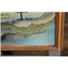 Image 2 : ALFRED EDSTROM  "DEER BY LAKE" OIL ON WOOD, 47" W X 19" H SIGNED LOWER RIGHT