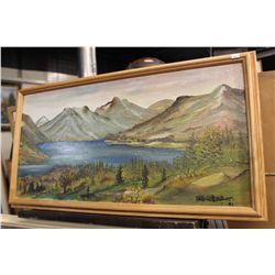 ALFRED EDSTROM  "LAKESIDE" OIL ON CANVAS, 24" W X 12" H SIGNED LOWER RIGHT