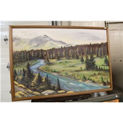 ALFRED EDSTROM   CREEKSIDE  OIL ON BOARD, 30  W X 20  H SIGNED LOWER LEFT