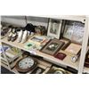 Image 2 : SHELF LOT OF ASSORTED ANTIQUE HIGH HEELS, FRAMED PHOTOS, SEASHELL BOX AND MORE!