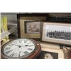 Image 3 : SHELF LOT OF ASSORTED ANTIQUE CLOCK, FRAMED PHOTOS AND MORE!