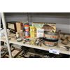 Image 2 : SHELF LOT OF ASSORTED ANTIQUES: ADVERTISING, RAZORS, STAMP PADS AND MORE!