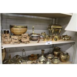 SHELF LOT OF BRASS FIXTURES