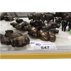 PAIR OF IRONWOOD, RHINO CARVINGS