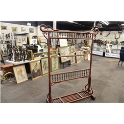 ANTIQUE WOODEN HANGING RACK WITH SPINDLES