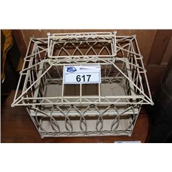 WIRE CAGE WITH GLASS SHELF