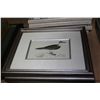 Image 2 : LOT OF 4 NICELY FRAMED BIRD PRINTS WITH LINEN MATTING 7" X 4 1/2"