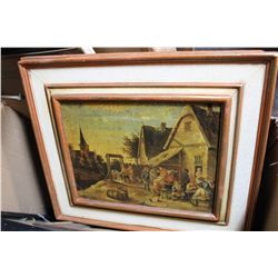 BOX LOT CONTAINING ASSORTED FRAMED PRINTS AND ORIGINAL ARTWORK