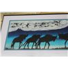 Image 2 : AFRICAN BATIK- CANADA BARN FRAME "WILDEBEESTE WITH KILIMANJARO" 27" X 10"