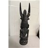 Image 4 : PAPAU NEW GUINEA CROCODILE MAN CARVING, W/ BONE EYES, 21.5'' H