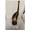 Image 2 : CARVED EBONY FLAMINGO, 25'' HIGH