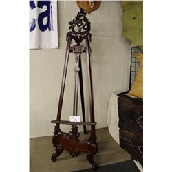 HAND CARVED ROSEWOOD EASEL, 7' H