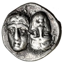 TRACIA. Istros. Estátera (s. V-IV a. C.). R/ Águila atacando a delfín a izq.;.  AR 5,4 g. COP-no. BM