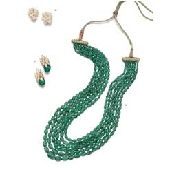 AN EMERALD Bead NECKLACE...