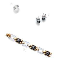 A PAIR OF TAHITIAN CULTURED PEARL AND DIAMOND EARCLIPS...