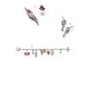 Image 1 : A RUBY AND DIAMOND BROOCH AND RING...