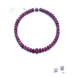 A PINK TOURMALINE BEAD NECKLACE...