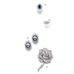 A PAIR OF SOUTH SEA CULTURED PEARL AND DIAMOND EARCLIPS...