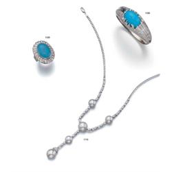 A TURQUOISE AND DIAMOND RING...