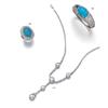 Image 1 : A TURQUOISE AND DIAMOND RING...