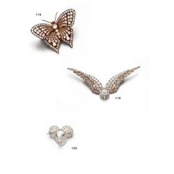 AN ANTIQUE DIAMOND BUTTERFLY BROOCH...
