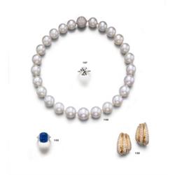 A SINGLE STRAND SOUTH SEA CULTURED PEARL NECKLACE...