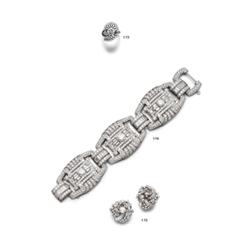 A PAIR OF PLATINUM, WHITE GOLD, NATURAL PEARL AND DIAMOND EARCLIPS...