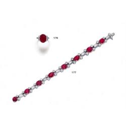 A RUBY AND DIAMOND BRACELET...