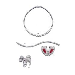 A DIAMOND RIVIERE NECKLACE...