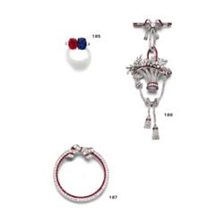 AN EDWARDIAN RUBY AND DIAMOND PENDANT BROOCH...
