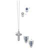 Image 1 : A DIAMOND AND SIMULATED SAPPHIRE PENDANT NECKLACE...