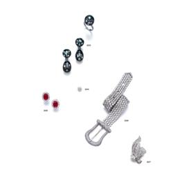 A PLATINUM AND DIAMOND BROOCH...
