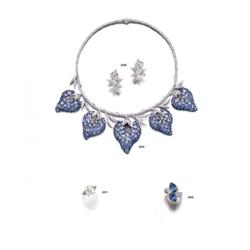 A SAPPHIRE AND DIAMOND NECKLACE...