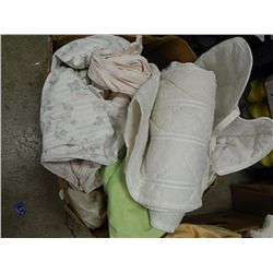 BOX OF LINEN - mattress pad etc