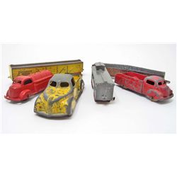 LOT OF 6 VINTAGE TOOTSIETOYS TOY CARS & TRAINS