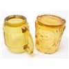 Image 2 : LOT OF 2 VINTAGE YELLOW GLASS TOOTHPICK HOLDERS