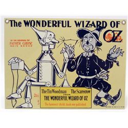 THE WONDERFUL WIZARD OF OZ PORCELAIN OVER METAL SIGN