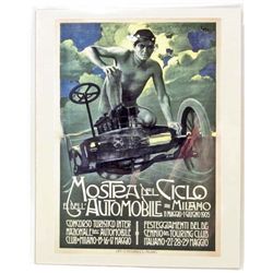 CANVAS PRINT EURO TRAVEL POSTER 1905 "MOSTRA DEL CICLO"