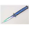 Image 1 : BLUE FLAMING CHOPPER STILETTO STYLE SPRING ASSIST KNIFE