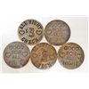 Image 2 : VINTAGE LOT OF 5 BRASS BROTHEL TOKENS