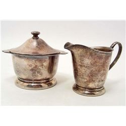 VINTAGE VICTOR S CO SILVER CREAMER & SUGAR SET