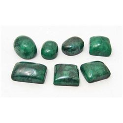 LOT OF 106.9 CTS OF NATURAL GREEN EMERALDS  7 PCS