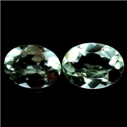 PAIR OF 3.56 CTS GREEN URUGUAY AMETHYSTS
