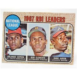 1968 TOPPS #3 1967 NATIONAL RBI LEADERS BASEBALL CARD