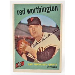 1959 TOPPS #28 RED WORTHINGTON GIANTS BASEBALL CARD