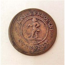 VINTAGE 1 CENT KNICKERBOCKER CURRENCY COIN