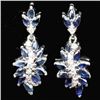 Image 1 : STERLING SILVER SAPPHIRE AND TOPAZ EARRINGS