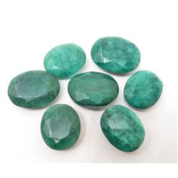 LOT OF 100.5 CTS OF NATURAL GREEN EMERALDS - 7 PCS