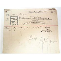 1891 BILLHEAD RECEIPT NORTHWESTERN BOTTLING COMPANY