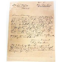 1900'S LETTER FROM PRISONER REQUESTING PAROLE SPONSOR